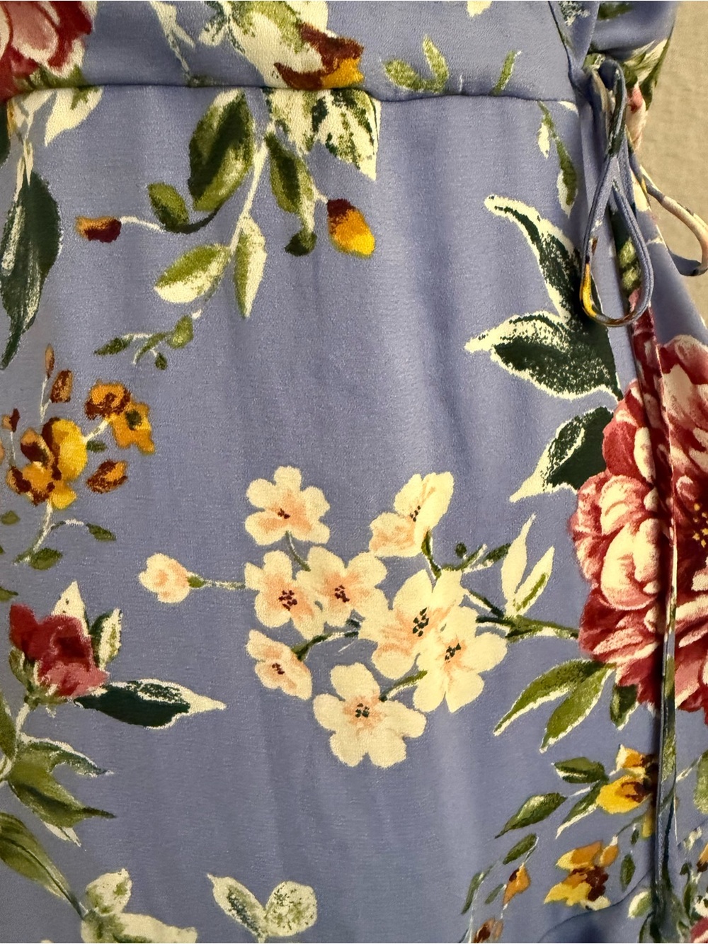 Xhilaration Blue Floral Wrap Dress - Picture 4 of 6